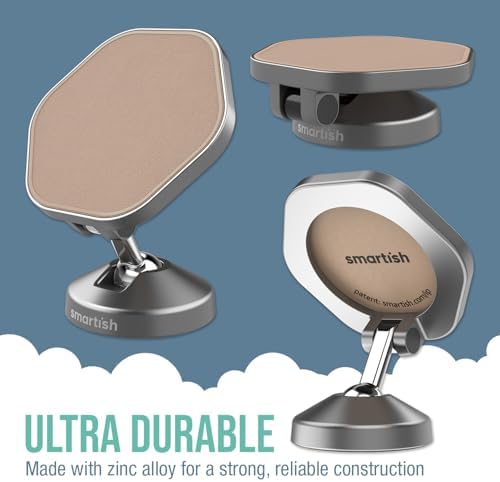 Elevate Your Driving Experience with the Smartish Mag Safe Car Mount – Mountaineer | Premium Magnetic Phone Holder for i Phone 16/15/14/13/12 | Extra Strength Adhesive for Secure Dashboard Mounting | Stylish Beige Design with 360-Degree Rotation for Optimal Viewing | Perfect Accessory for Seamless Connectivity and Navigation