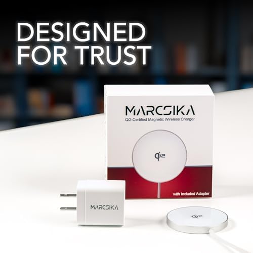 Magnetic Qi2 Certified Wireless Charger with 20 W Wall Adapter – 15 W Fast Charging Solution for i Phone 12-16, Featuring 5 ft Extra-Long Braided USB-C Cable for Enhanced Reliability and Portability