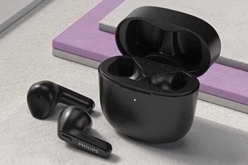 Philips T2206 True Wireless Earbuds – Compact Charging Case, IPX4 Water-Resistant Design, Enhanced Audio Mobility for Active Lifestyles, Rapid Pairing Technology, Secure Fit for Music Lovers and Fitness Enthusiasts