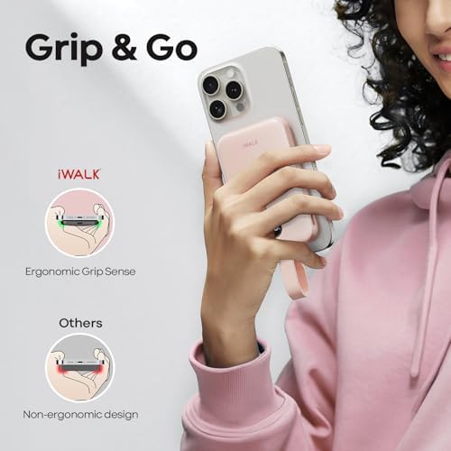 i WALK 10000 m Ah Magnetic Power Bank – 30 W High-Speed Wireless Charger with USB-C Cable, Qi2 Certified 15 W Battery Pack, LED Display for i Phone 16/16 Pro/15/14/13/12 Series & Samsung Galaxy – Ultimate Portability and Efficiency on the Go