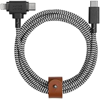 Native Union Belt Cable Duo – 5 ft Eco-Conscious Braided 2-in-1 Charging Cable with MFi Certified Lightning & Type-C Connectors – Durable, Versatile, and Perfect for Multi-Device Charging on the Go