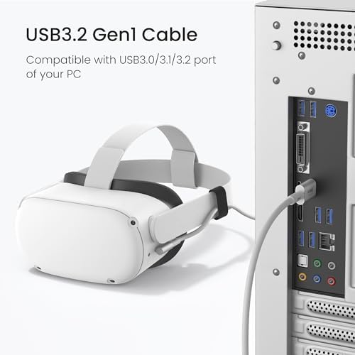 Unleash Your VR Potential with the KIWI Design 16 FT Link Cable for Oculus Quest 3 – High-Speed USB 3.0, 5 Gbps Data Transfer, Durable Build for Seamless Gameplay and Ultimate Freedom of Movement