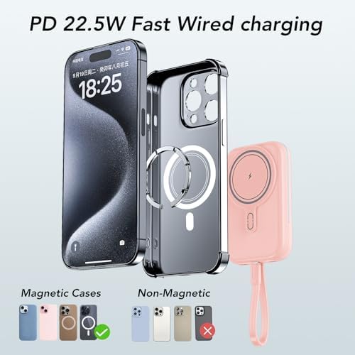 HUOTO 10000 m Ah Magnetic Power Bank – Ultimate Fast Charging Solution for i Phone 12-16 Pro Max | Wireless Battery Pack for Hassle-Free Travel & Everyday Use | Sleek, Compact Design with Enhanced Mag Safe Compatibility