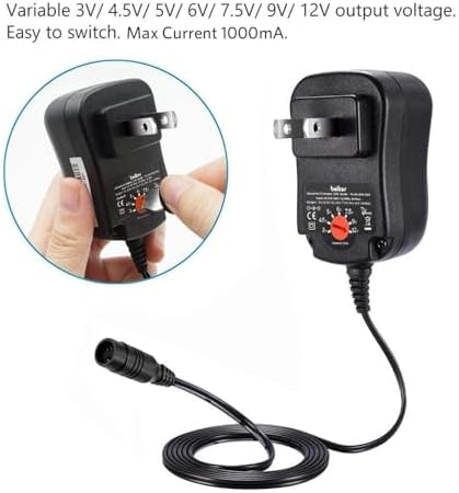 Versatile Belker Universal AC/DC Power Adapter – 12 W, 1000 m A Multi-Voltage Charger for Household Electronics – Reliable, Compact, and Safe Solution for Devices Requiring 3 V to 12 V Power