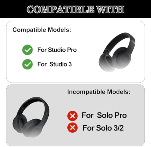 Upgrade Your Audio: Aiivioll Studio Pro 2023 Headband Replacement Kit for Studio Pro (A2924) & Studio 3 (A1914) Wireless Bluetooth Headphones – Durable Black Design for Enhanced Performance and Comfort, Easy DIY Installation
