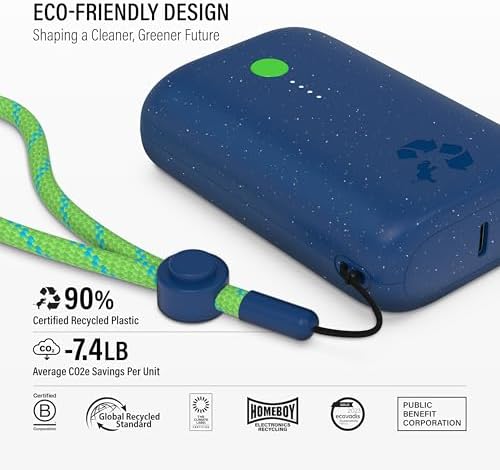 Ultimate Champ 10,000 m Ah Portable Charger – Dual USB-C Power Bank with 20 W Fast Charging for i Phone, Laptops, Tablets & More – Travel Essential with Included Cable for Enhanced Device Compatibility and Performance