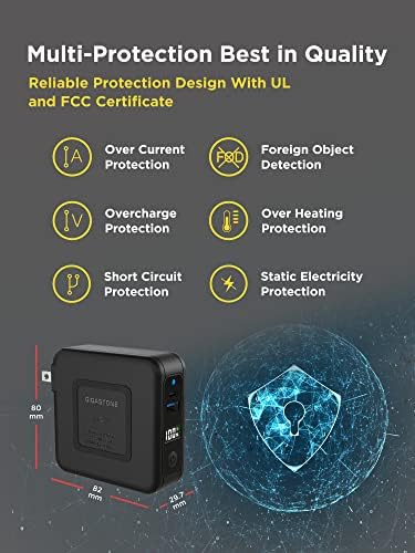 Gigastone 10,000 m Ah 3-in-1 Qi Wireless PD Power Bank with AC Plug – Fast Charging Solutions for i Phone & Android – USB-C PD 20 W, USB-A QC3.0 18 W, Qi 15 W Compatibility – Global Voltage for International Use – Sleek & Portable Design for On-the-Go Charging