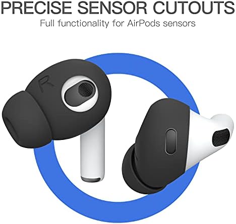 Damon Light Air Pods 3 Silicone Ear Tips – Secure Grip Covers for Enhanced Comfort and Sound Quality – Patent-Registered Design for Apple Air Pods 3 rd Generation (Black) – Ideal for Fitness and Everyday Use – Noise Reduction Earbud Accessories