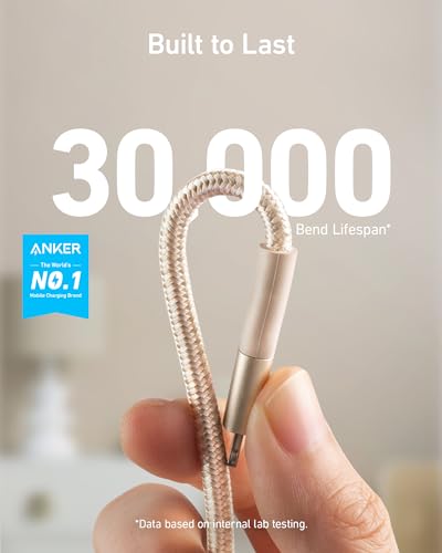 Anker 551 USB-A to Lightning Cable (3 ft) – Ultra-Fast Charging i Phone Charger, MFi Certified for i Phone 13/12/11/X/8 Series, Durable Nylon Build for Home and Car Use, Superior Compatibility and Reliability