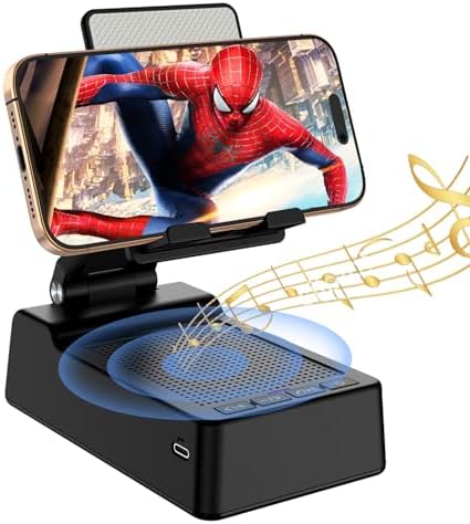 Gifts for Men,Cell Phone Stand with Wireless Bluetooth Speaker Anti-Slip Base HD Surround Sound Compatible with iPhone Smartphones,Cool Gadgets for Men,Birthday Gifts for Him Husband Boyfriend – Enhanced Compatibility and Speed