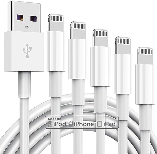 Premium 3-Pack Apple MFi Certified Lightning to USB Charger Cables – 6 FT Durable Fast Charging Cords for i Phone 13/12/11/11 Pro/11 Max/X/XS/XR/XS Max/8/7/6 – Enhanced Performance and Extended Reach for Seamless Device Connectivity