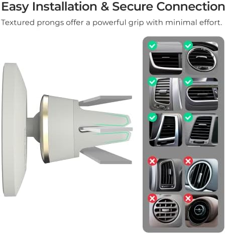 i Ottie Velox Universal Magnetic Air Vent Phone Mount – Enhanced Mag Safe Compatibility for i Phone 12-16 & Android Devices with Included Adapter – Secure Silicone Grip for Hands-Free Navigation and Easy Access