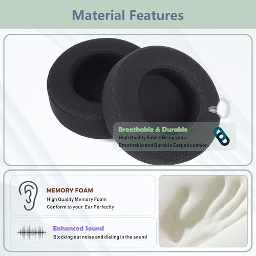 Upgrade Your Corsair Virtuoso RGB Wireless SE with Premium Breathable Earpads – High-Density Foam Cushions for Unmatched Comfort and Superior Sound Isolation – Durable, Easy-to-Install Replacement Ear Pads for Extended Gaming Sessions and Enhanced Audio Experience