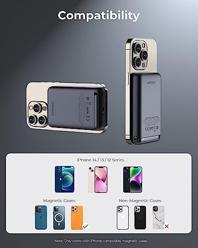 Magnetic 10000 m Ah Fast Charging Power Bank with Foldable Stand – Ultra-Compact USB-C Wireless Charger for i Phone 12/13/14/15/16 Series – Seamless Mag Safe Compatibility for On-the-Go Convenience and Quick Power Boosts