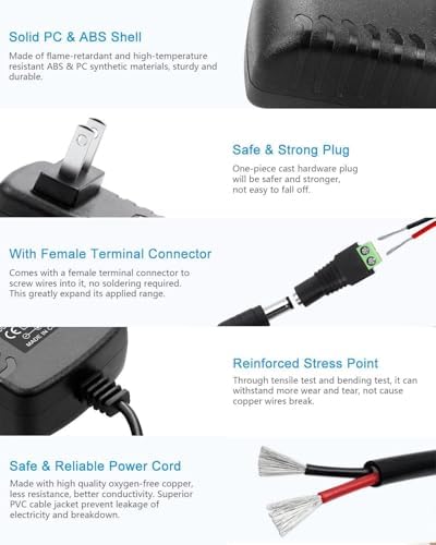 High-Efficiency 12 V 1.5 A Switching Power Supply Adapter – Versatile AC to DC Converter (100-240 V, 50-60 Hz) for LED Lighting, Electronics & More – 18 W Output with 5.5 mm x 2.5 mm Connector – Reliable & Durable Performance for Everyday Use