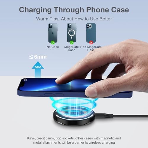 Pixel 8 Fast Charging Wireless Pad with 20 W USB-C Block – Universal Charger for Google Pixel 8/7/6, i Phone 15/14/13, and Samsung Galaxy S24/S23/S22/S21 – Compact Design for Effortless Power Boosts and Magnetic Stability