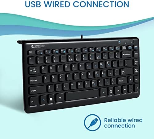 Maximize Your Workspace Efficiency with the Perixx PERIBOARD-407 B US Wired USB Mini Keyboard – Compact Design with 11 Hotkeys for Instant Access – Sleek Glossy Black Finish for Modern Aesthetic – Perfect for Home, Office, and Travel Use – US English Layout for Seamless Typing Experience – Durable Performance Without Batteries