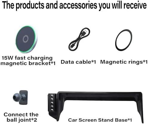 Car Phone Holder for Toyota Camry 2021 2022 2023 2024 Accessories Apply to 9 Inch Touch Screen 15W Fast Wireless Charger Screen Fixed Clip Cell Phone Mount Hands-Free 360 Degree Rotation – Enhanced Compatibility and Speed