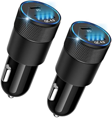 Dual-Port 48 W Fast USB C Car Charger for i Phone 15/16 & Samsung Galaxy – Universal Compatibility & Enhanced Safety Features for Rapid Device Charging on the Go – Compact Cigarette Lighter Adapter for All USB-C Gadgets and Accessories