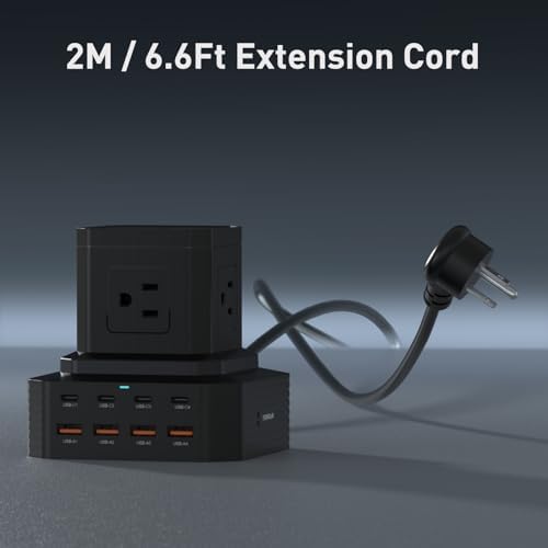 Revolutionize Your Charging Setup with the 100 W USB-C Multi-Device Power Strip – 13-in-1 Surge Protector Featuring 4 PD USB-C and 4 USB-A Ports for Rapid Charging of Mac Book Pro/Air, i Phone 15/14, i Pad, and More – Compact, Durable, and Designed for Seamless Office and Home Use