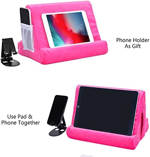 Ultimate Comfort Multi-Angle Tablet Holder and Phone Stand Set – Lightweight and Sturdy Design with Storage Pocket – Ergonomic Cushion for Enhanced Stability and Versatile Use – Modern Black and Light Green Aesthetic for Stylish Workspaces and On-the-Go Convenience