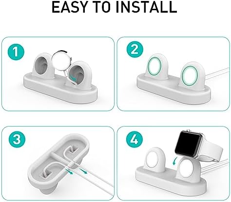 Delidigi Premium Dual Charger Stand for Apple Watch: Fast, Stylish, and Compatible with All Series (Ultra 2, SE, 1-10) – High-Quality Silicone Dock for Simultaneous Charging of Two Smartwatches, Perfect for Home or Travel Use