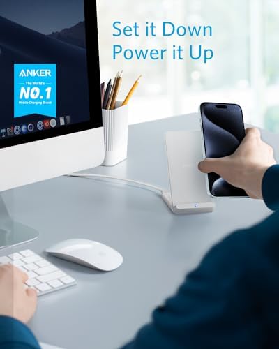 Anker 2-Pack 313 Qi-Certified Wireless Charging Stand – Fast Charge Your i Phone 16/15/14/13 & Galaxy S23/S22/S21 with Dual Device Convenience – Sleek, Non-Slip Design for Home or Office – Experience Hassle-Free Power Management with Reliable Performance and Cordless Freedom – Elevate Your Charging Setup Today