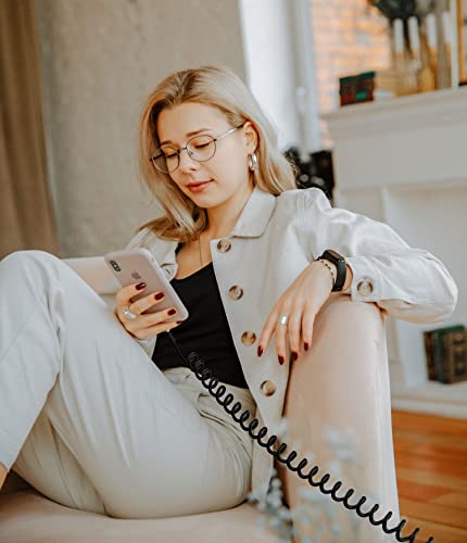 Premium Coiled Lightning Charger Cable for Car – 2-Pack with 3 FT & 5 FT Lengths, MFi Certified Retractable Cord for i Phone 14/13/12/11 Pro Max/XS MAX/XR/XS/8, i Pad & i Pod – Fast Charging & Enhanced Compatibility for Effortless Power on the Road