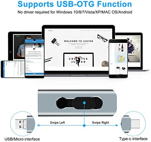 Versatile 128 GB 3-in-1 Flash Drive – High-Speed USB 3.0 OTG Drive for Android, PC, and Mac with USB-C, Micro USB, and USB-A Connectivity – Perfect for Seamless Data Transfer and Storage on the Go