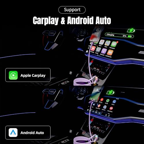 Ultra-Fast 240 W 4-in-1 USB C Charging Cable with Breathing Light Indicator – Multi-Device Compatibility for i Phone, i Pad, Samsung Galaxy, and Mac Book – 5 Ft Durable Cord in Stylish Purple for Efficient Data Sync and Enhanced Charging Performance