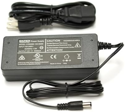 High-Performance 12 V 5 A 60 W UL Listed Power Supply Adapter for CCTV Security Systems – Reliable Universal AC/DC Adapter for 4, 8, or 16 Channel DVR/NVR Compatibility – Perfect for Samsung, Wisenet, Night Owl, Lorex, Swann, Q-See Cameras – Uninterrupted Power and Enhanced Surveillance Reliability