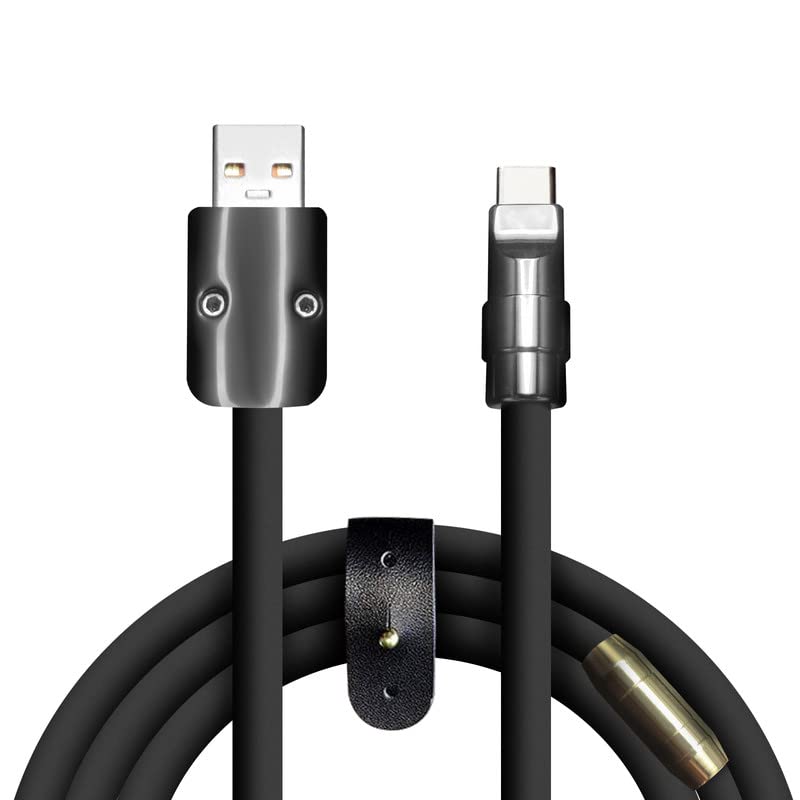Revolutionary 8.5 FT Samurai Edition USB-C Cable – Ultra-Durable Black Chubby Design for 240 W Fast Charging, Perfectly Compatible with i Phone 16/15, i Pad, Mac Book & Galaxy Series, Stylish Silicone Build for Everyday Reliability and Optimal Performance
