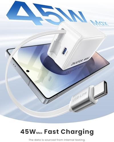 Elevate Your Charging Game with the 45 W Ga N Retractable USB C Charger Block – Ultimate Travel Companion for i Phone 16, Galaxy S25, Mac Book Air, and More! Experience Lightning-Fast PD & QC Charging with Foldable Plug for Maximum Portability – Designed for Enhanced Compatibility and Safety!