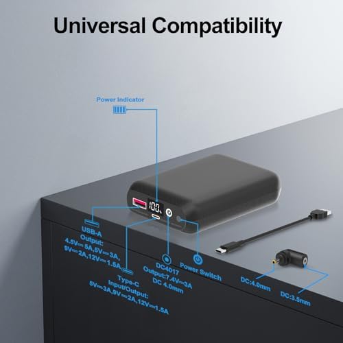 High-Capacity 16000 m Ah Heated Vest Power Bank – Versatile 5 V/7.4 V Fast Charging Portable Battery Pack with LED Indicator, Dual DC/USB Output for i Phone, i Pad, Samsung, and More – Essential Outdoor Accessory for Ultimate Warmth and Comfort