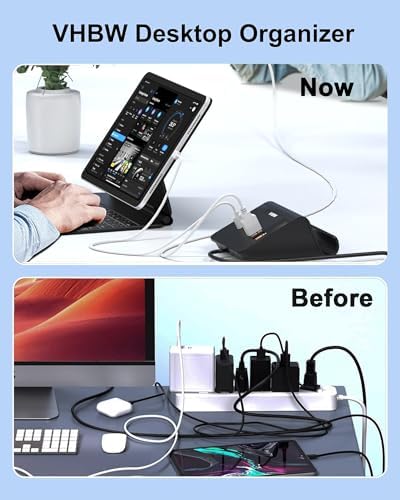 VHBW 35 W 6-Port USB C Charging Hub – Innovative Multi-Device Fast Charging Station with 3 USB-C & 3 USB-A Ports – Optimal Compatibility for i Phone 14/13/12 & Samsung Galaxy S23/S22/S21 – Smart Power Distribution for Rapid Charging Efficiency
