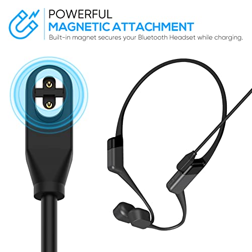 Premium 3.3 ft USB Magnetic Charging Cable for Shokz Bone Conduction Headphones – Enhanced USB-C Adapter Compatible with Openrun, Openrun Pro, Opencomm, Open Run Mini & Aftershokz Aeropex AS800 – Effortless Connectivity, Durable Design for Active Lifestyles, Quick Power Solution for On-the-Go Users