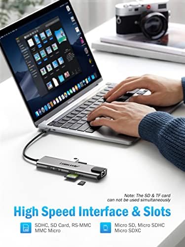 Enhance Your Workflow with Lemorele 9-in-1 USB C Hub Multiport Adapter – Gigabit Ethernet, 100 W PD Fast Charging, 4 K HDMI Output, 3 USB 2.0 Ports, 5 Gbps USB C Data Transfer, SD/TF Card Reader – Perfect Docking Station for Mac Book, Lenovo, HP & Dell Laptops