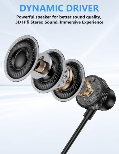 Ultimate USB C Earbuds for i Phone 16 & Android Devices – Advanced Noise-Canceling Wired Headphones with Integrated Mic and In-Line Volume Control – Universal Compatibility for i Pad 10, Samsung Galaxy Z Flip 7, Pixel 9 – Experience Unmatched Sound Precision and All-Day Comfort for Music and Calls
