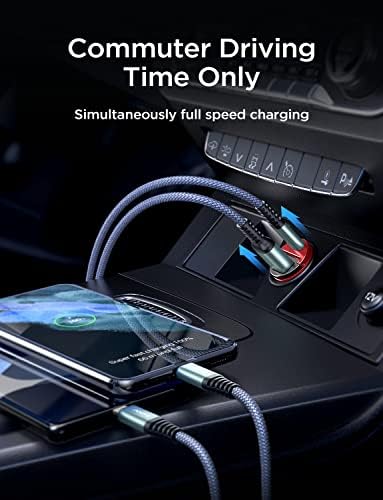 AINOPE 90 W Ultra-Fast Compact Car Charger with Dual USB-C Ports – Innovative Invisible Design for Seamless Integration in Vehicles, Perfect for Samsung Galaxy S25/S24 Ultra Plus & i Phone 16/15/14/13/12 Pro Max – Enhance Your Charging Experience on the Go