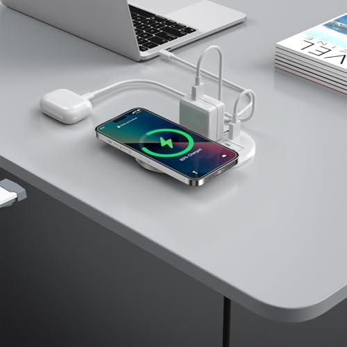 Revolutionize Your Workspace with the 3-Inch Recessed Power Grommet – Featuring 15 W Wireless Charging and 20 W USB-C Fast Charging Outlets, Plus Dual AC Power Ports and 6 ft Extension Cord for Ultimate Flexibility and Organization