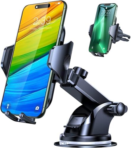 Ultimate Car Phone Holder Mount for Dashboard & Windshield – Versatile Hands-Free Stand for i Phone & Android Smartphones – Adjustable, Rotatable Design for Optimal Viewing Angles – Durable Grip for Bumpy Rides – Enhanced Compatibility with All Smartphone Sizes – Effortless Installation & Secure Fit for Maximum Safety and Convenience