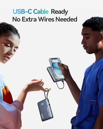 Discover the INIU 10,000 m Ah Power Bank with Built-in USB-C Cable – Your Ultimate On-the-Go Charging Solution for i Phone 15/14/13/12/11, Samsung S22/S21, Google Devices, Air Pods, and i Pads – Fast 20 W Charging for Effortless Power Management. Stay Connected with Enhanced Compatibility and Sleek Design, Perfect for Travelers and Busy Professionals. Experience Convenience and Efficiency with This Lightweight Portable Charger That Fits Seamlessly into Your Lifestyle. Never Miss a Moment with Reliable Power at Your Fingertips – Ideal for Streaming, Working, or Navigating!