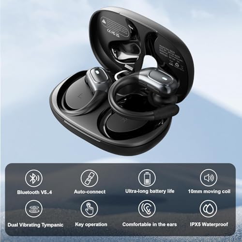 Revolutionize Your Global Conversations with AI-Enhanced Wireless Earbuds – State-of-the-Art Bluetooth 5.4 for Instant 144-Language Translation, Multi-Functional 3-in-1 Design Ideal for Travelers & Language Enthusiasts, Ergonomically Crafted for Supreme Comfort, Extended Battery Life for Endless Communication – Sleek Black Aesthetic