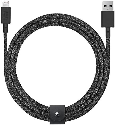 Native Union Belt Cable XL – 10 ft Reinforced Lightning to USB Charging Cable with Leather Strap – MFi Certified for i Phone 14, 13, 12, & Earlier Models – Premium Durability Meets Elegant Convenience – Ideal for Home, Office, and Travel