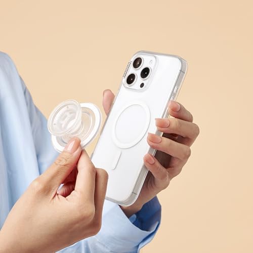 Mag Safe-Compatible Glitter Pop Socket Phone Grip & Stand – Stylish Clear Kickstand for Secure Wireless Charging and Effortless Media Viewing, Essential Cute Accessory for Enhanced Mobile Experience