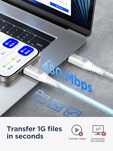 6 FT USB Type C Cable 2 Pack – High-Speed Fast Charging and Data Transfer Cord for Samsung Galaxy A Series and LG Models – Durable Nylon Braided Charger with Tangle-Free Design for Ultimate Convenience and Extended Reach
