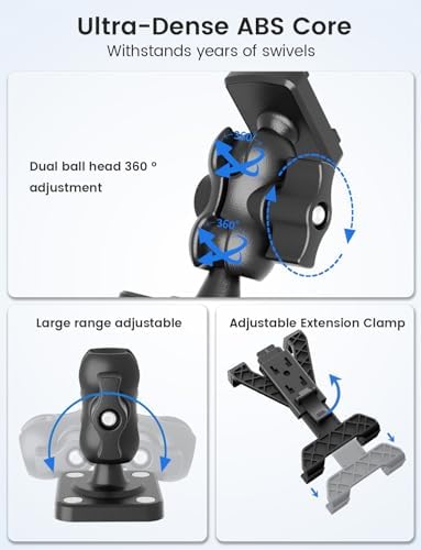 OHLPRO Heavy-Duty Adjustable Tablet Car Mount for i Pad, i Pad Mini & Samsung Galaxy – Ultimate Versatile Holder for 7″-11.5″ Tablets – Secure Dash, Wall, or Desk Installation for Hands-Free Navigation & Productivity Enhancement