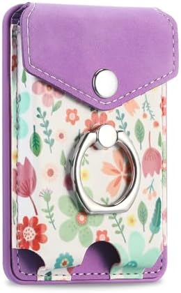 Premium Printed Leather Mag Safe Wallet for i Phone 15/14/13/12 – Magnetic Card Holder with Secure Ring Grip, 3-Card Capacity, Effortless Integration for Modern Minimalists