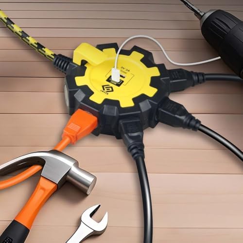 Maximize Your Charging Efficiency with the PD20 W USB-C and USB-A Power Strip – 6 Outlet Surge Protector with 6 FT Braided Cord, 500 Joules of Safety, Built-in 15 A Circuit Breaker, UL Listed, Wall Mountable for Versatile Use in Homes and Workshops