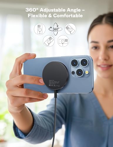 Bohuma Magnetic Wireless i Phone Charger – Fast Mag-Safe Charging Pad for i Phone 16, 15 Pro Max, 14 Pro Max, 13, 12 Pro Max & Air Pods Pro – Sleek Design for Home and Office – Effortless Alignment & Enhanced Power Efficiency
